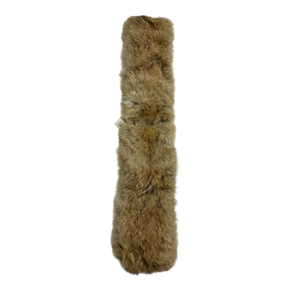 Coach Real Coyote Fur with Leather Trim Pull Through Scarf/Muffler NWT ($698)
